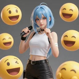 emoji smiles, unreal 5, DAZ, hyperrealistic, octane render, cosplay, dynamic lighting