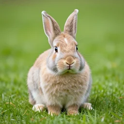 a beautiful photograph of a bunny piglet chimera standing on grass