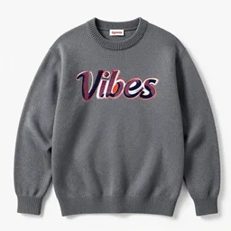 a supreme sweater but it says vibes, hyperrealistic