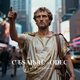 beware the ides of march, the assassination of julius caesar in time square in the style of vincenzo camuccini, hyperrealism, cinematic, bokeh