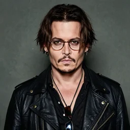 portrait of johnny depp mixed with weird al yankovic