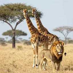 hybrid between a giraffe an a lion