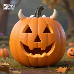 halloween pumpkin cow, photorealistic, 8 k
