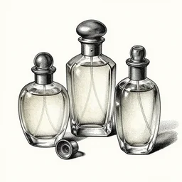 dot art by benday, 1 8 th century perfume bottles, ink painting on paper