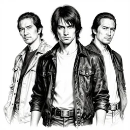 highly detailed ink illustration of phillip michael gerard from twin peaks, unreal engine, octane render, b & w clean shaped illustration by kim jung gi, ric estrada, ron english and eiichiro oda