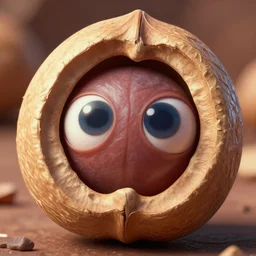 a large nut with eyes that looks into the cell with condemnation