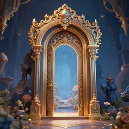 magical doorway to fantasyland, ornate, intricate, detailed, 3 d render, highly stylized
