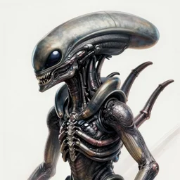 a detailed illustration of a alien xenomorph by zach sutton, side profile, 3 5 mm lens, deviantart, 8 k