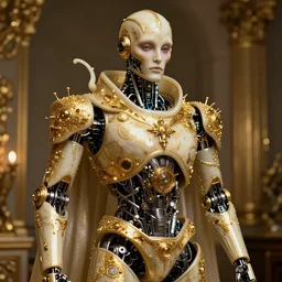 masterpiece ultrarealistic ultradetailed stefan gesell medium shot robot cyberpunk of slime catholic, intricate, elegant, dramatic lighting, immerse,, special effects makeup, maximalist, glittering, gold, ivory, hyperreal, golden ratio