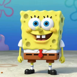 Spongebob, hyper realistic, gross