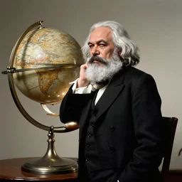Karl Marx pondering his Orb by studio mir