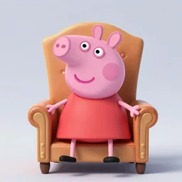 very very realistic peppa pig sitting on a throne, award - winning, detailed, hyperdetailed, photorealistic, atmospheric lighting
