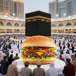 10,100 adoring lovers surrounding the kaaba inspired burger in mecca