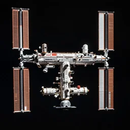 international space station ( iss ) with russian mir and salyut attached, spaceshuttle is read for docking, apollo saturn v flying by - n 9