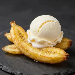 fried Banana with Vanilla Ice-cream, Michelin star, award winning