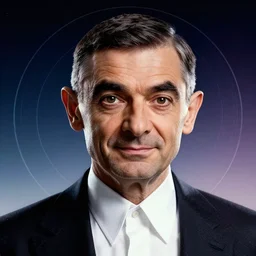 retrofuturistic portrait of mr bean, gradient space graphics in background, close up, quint buchholz, wlop, dan mumford, artgerm, liam brazier, peter mohrbacher, raw, featured on artstation, octane render, cinematic, elegant, intricate, 8 k