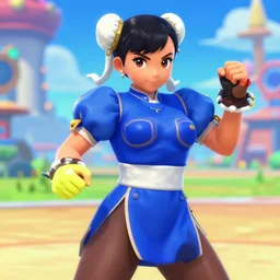 Screenshot of Chun li in Super Smash Brothers Ultimate (2018)