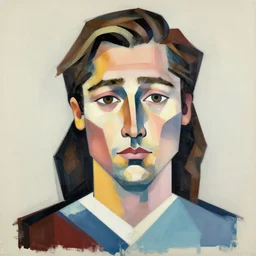 abstract picasso portrait of brad pitt