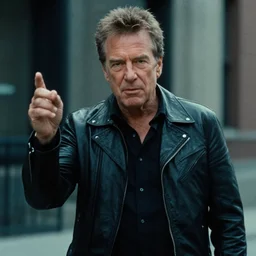 Still of Bruce Springsteen in the movie ''Robocop of Wall Street'' (1976)