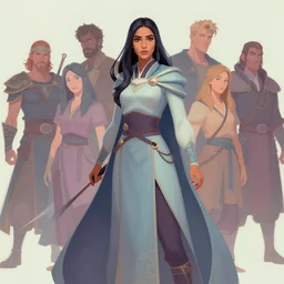 dynamic asymmetrical medium shot painted portrait maya ali as sorcerer, gloomhaven, pastel colours, octane render, unreal engine, matte painting concept art, fanart artstation by michael blackshear and jesper ejsing and rhads and lois van baarle and ilya kuvshinov and rossdraws