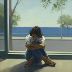 summertime! sadness! by atey ghailan ( ( ( and edward hopper ) ) )