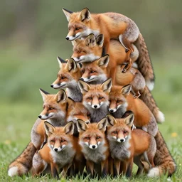 foxes all the way down, infinitely tall stack of foxes