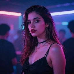 datamosh Glitch attractive girl, neon club vibes