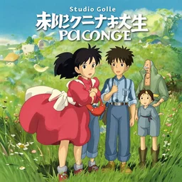 the next poster for the new anime by Studio Ghibli, creators of Princess Mononoke, Howl's Moving Castle, Spirited Away, colorful, fantasy, anime