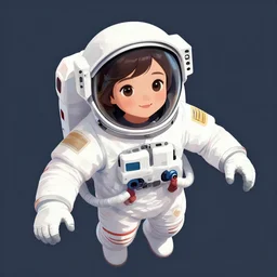 ( ( dither ) ) illustrated portrait of a young astronaut girl floating in space, colorful, ( ( mads berg ) ), christopher balaskas, rich grainy texture, detailed, dynamic composition, light blue filter, wide angle, grainy lights, high contrast, dark tint, halftone shaded, anime poster, ily kushinov