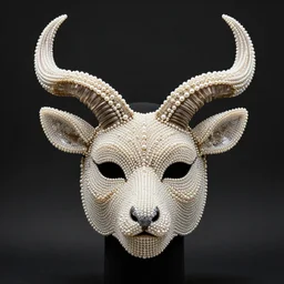 kudu mask made of pearl beads : by michal karcz, daniel merriam, victo ngai and guillermo del toro : ornate, dynamic, particulate, intricate, elegant, highly detailed, centered, artstation, smooth, sharp focus, octane render