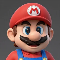 ultra realistic porcelain head of mario bros highly detailed, real, canon 5 d