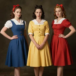 pin-up models in the style of Jan van Eyck
