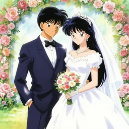 an anime image drawn by akira toriyama that depicts a wedding