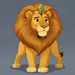 beautiful portrait character design of an egyptian lion. deviantart adoptable, style of maple story and zootopia, portrait studio lighting by jessica rossier and brian froud in the style of disney, traditional