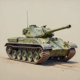 a beautiful complex painting of a car shape as a tank