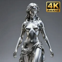 statue, chrome, highly detailed, 4 k, hdr, smooth, sharp focus, high resolution, award - winning photo, artgerm, photorealistic