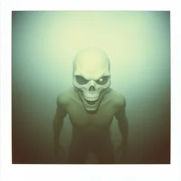 a terrifying polaroid photo of something inhuman