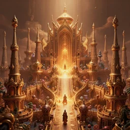 infinite final fantasy candyland landscape fall god temple, moody, warm tones : : roger dean, sophie anderson, esao andrews : : ornate, dynamic, particulate, intricate, elegant, highly detailed, centered, artstation, smooth, sharp focus, octane render, 3 d