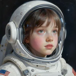 painting of a portrait of a girl in space, highly detailed, digital painting, artstation, concept art, smooth, sharp focus, illustration, illustration by greg rutkowski, yoji shinkawa, 8 k