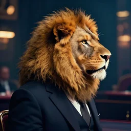 profile picture of gambling lion with suit from wall street, concept art, lofi