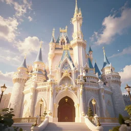 white castle in the sky, fairy tale, stunning, surrounding cinematic light, hyper detailed, ornate and intricate, 4 k cinematic octane render