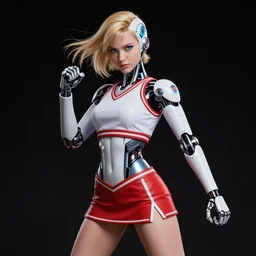 a beautiful picture of a cybernetic cheerleader ready to fight by greg rutkowski and bill sienkiewicz trending on artstation