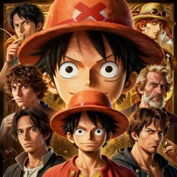 highly detailed vfx portrait of monkey d. luffy, stephen bliss, greg rutkowski, loish, rhads, beeple, makoto shinkai, tom bagshaw, alphonse mucha, global illumination, sharp focus, art by artgerm and greg rutkowski, stanley kubrick, best of behance, cinematic lighting, detailed eyes,