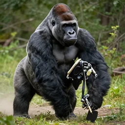 joe rogan riding a gorilla