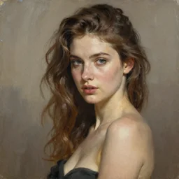 portrait of sexy girl, art by auguste bourotte