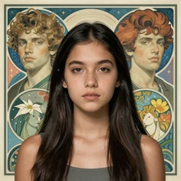 romantic cyberpunk portrait of a Colombian girl by Heckel and Ríos and Rutkowski and Mucha and Brom