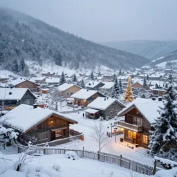 christmas mood in a snowy village by Antoni Piotrowski