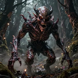 terrifying uncanny nightmare demon creature, horror movie scene, creepypasta traumatic memory, extreme detail, hyperrealistic!!!, intricate, hd photo