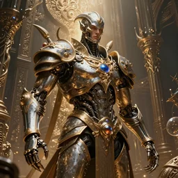 still frame from Prometheus movie by giger, necron lord skorpekh editorial by Malczewski, biomechanical armoured knight by Wayne Barlowe, ornate elaborate complex artifact of annihilation by Alan merrett