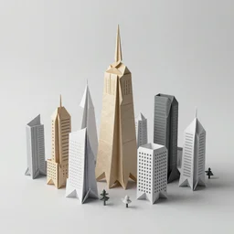 origami city, hyper realistic, 8k